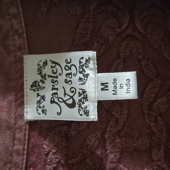 Parsley & Sage Burgundy Embroidered Shirt - Picture 2 of 3